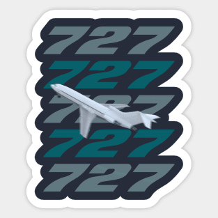 727 in flight Sticker